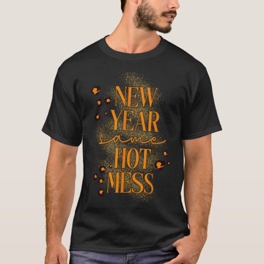 Leopard New Year Same Hot Mess New Year's Eve Reso Tシャツ (正面)