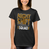 Leopard Night Shift Nurse Squad Leo Nursing Apprec Tシャツ (正面)