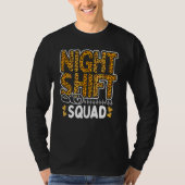 Leopard Night Shift Nurse Squad Leo Nursing Apprec Tシャツ (正面)