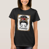 Leopard Oma Life Messy Bun Bleaches Mother s Day O Tシャツ (正面)