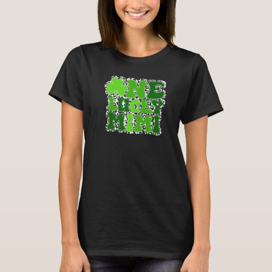 Leopard One Lucky Mimi Irish Shamrock St Patrick's Tシャツ (正面)