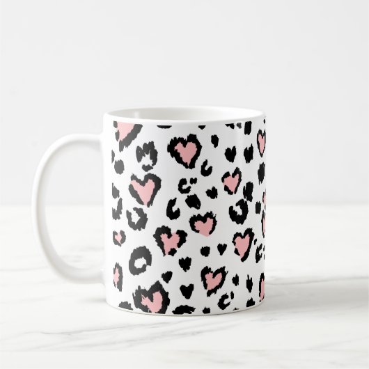 Leopard or jaguar seamless pattern, textured fashi コーヒーマグカップ (左)