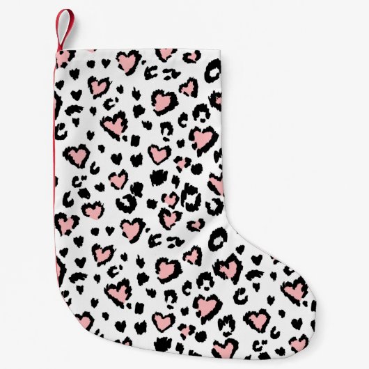 Leopard or jaguar seamless pattern, textured fashi スモールクリスマスストッキング (正面)