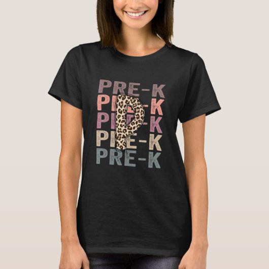 Leopard Pと数々のK色のプリカラー Tシャツ (正面)