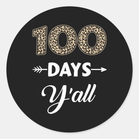Leopard Paとの100日間の学校Y'allの日 ラウンドシール (正面)