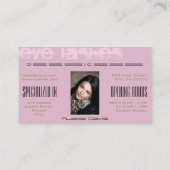 Leopard Patternロゴ写真オープン時間の点滅 名刺 (裏面)