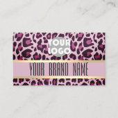 Leopard Patternロゴ写真オープン時間の点滅 名刺 (正面)