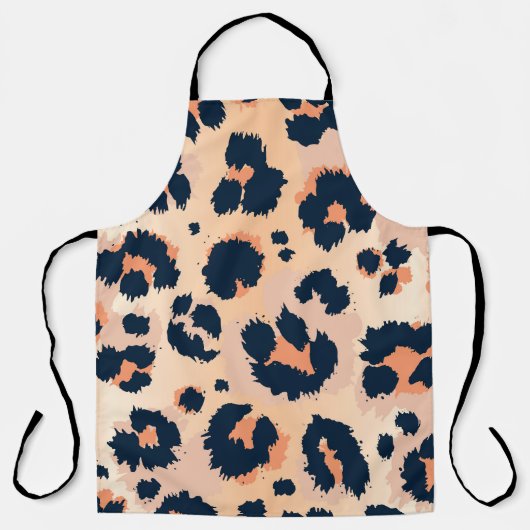 Leopard Pattern：シームレおもしろいスデザイン エプロン (正面)