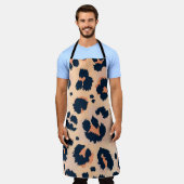 Leopard Pattern：シームレおもしろいスデザイン エプロン (着用した状態)