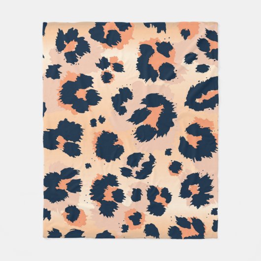 Leopard Pattern：シームレおもしろいスデザイン フリースブランケット (正面)
