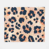 Leopard Pattern：シームレおもしろいスデザイン フリースブランケット (正面(横))