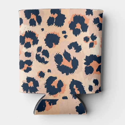 Leopard Pattern:シームレおもしろいスデザイン 缶クーラー (正面)