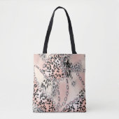 Leopard pattern, flowers, chain, roses トートバッグ (正面)