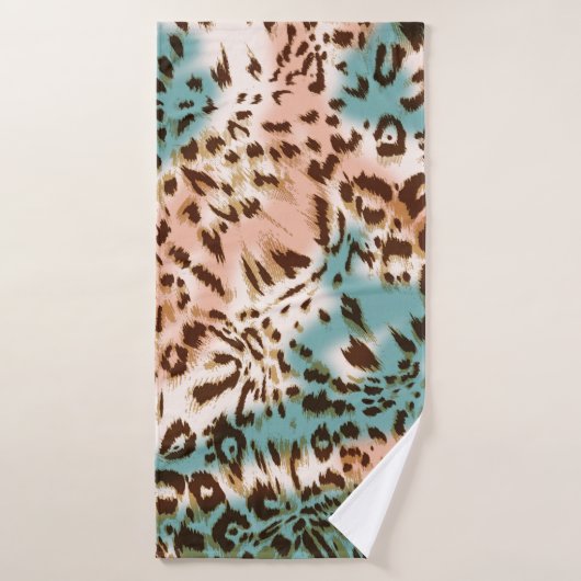 Leopard pattern illustration, animal print バスタオル (バスタオル)