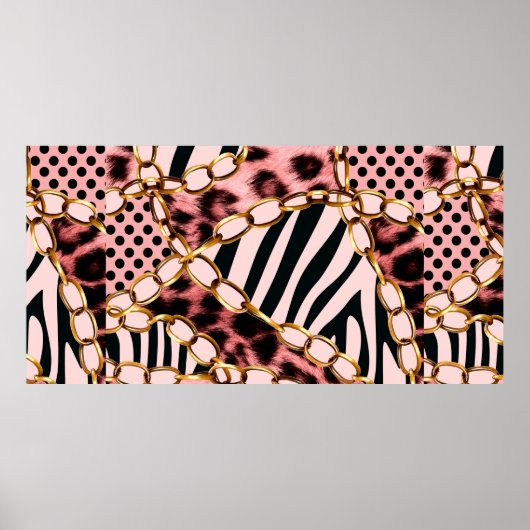 Leopard Pattern、Leopard Print、アニマルプリント、 ポスター (正面)