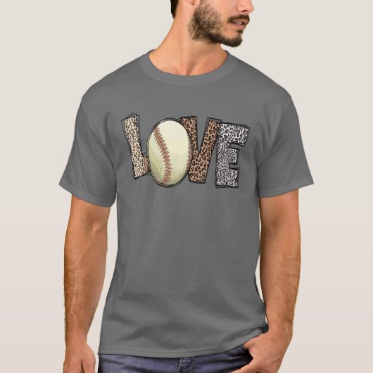Leopard Pattern Mother's Day For Baseball Lovers W Tシャツ (正面)