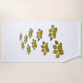 Leopard Pawプリント ビーチタオル (正面)