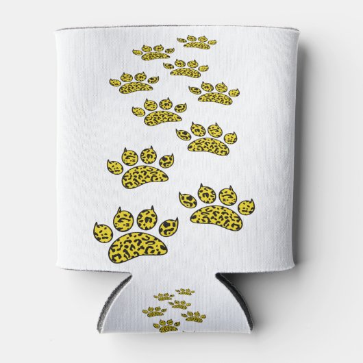 Leopard Pawプリント 缶クーラー (正面)