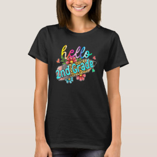 Leopard Pencil Hello 2nd Grade Back To School Kids Tシャツ