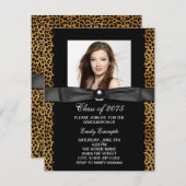 Leopard Photo Graduationのお知らせ 招待状 (正面/裏面)
