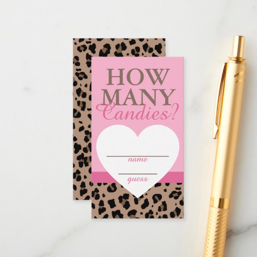 Leopard & Pinkキャンディゲームの推測カードの数 エンクロージャーカード (正面/裏面インサイチュ)