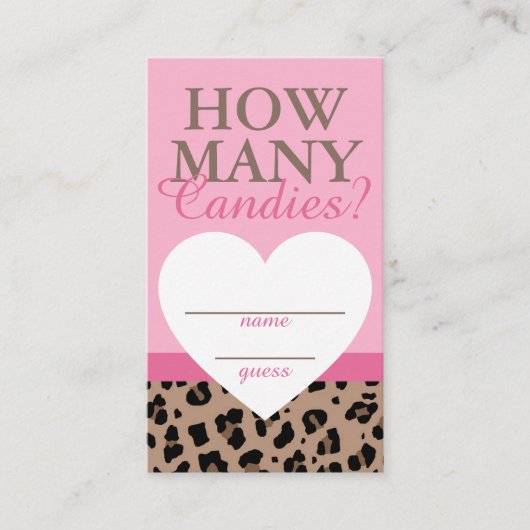 Leopard & Pinkキャンディゲームの推測カードの数 エンクロージャーカード (正面)