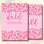 Leopard Pink Birthday Stylish Animal Print Party 招待状