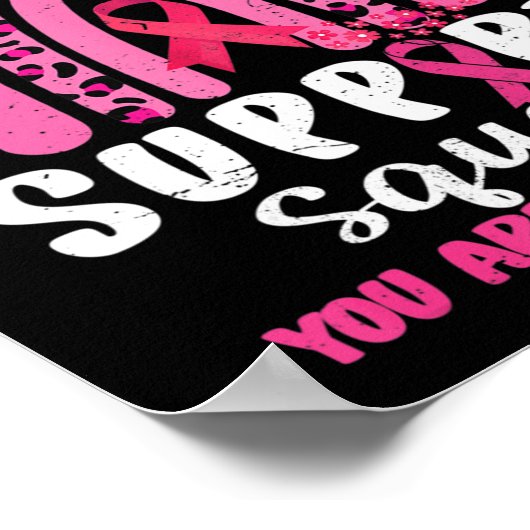 Leopard Pink Rainbow Support Squad Breast Cancer A ポスター (角)