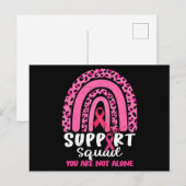 Leopard Pink Rainbow Support Squad Breast Cancer A ポストカード (正面/裏面)