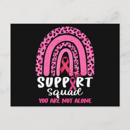 Leopard Pink Rainbow Support Squad Breast Cancer A ポストカード (正面)