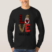 Leopard Plaid Gnome Heart LOVE Lunch Lady Valentin Tシャツ (正面)