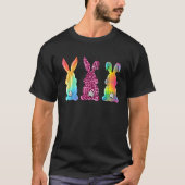 Leopard Plaid Rabbit  Bunny Happy Easter Day Tie D Tシャツ (正面)
