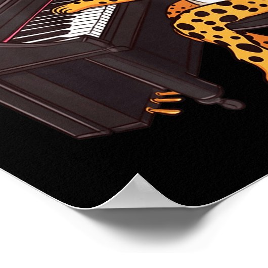 Leopard Playing Ano Valentines Day Funny Leopard ポスター (角)