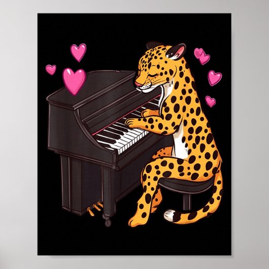 Leopard Playing Ano Valentines Day Funny Leopard  ポスター (正面)