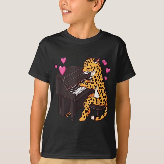 Leopard Playing Ano Valentines Day Funny Leopard  Tシャツ (正面)