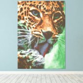 Leopard Portrait キャンバスプリント (インサイチュ (ウッドフロア))