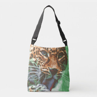 Leopard Portrait Tasche Greenery クロスボディバッグ
