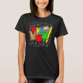 Leopard Pre K Typography Preschool Teacher Back To Tシャツ (正面)