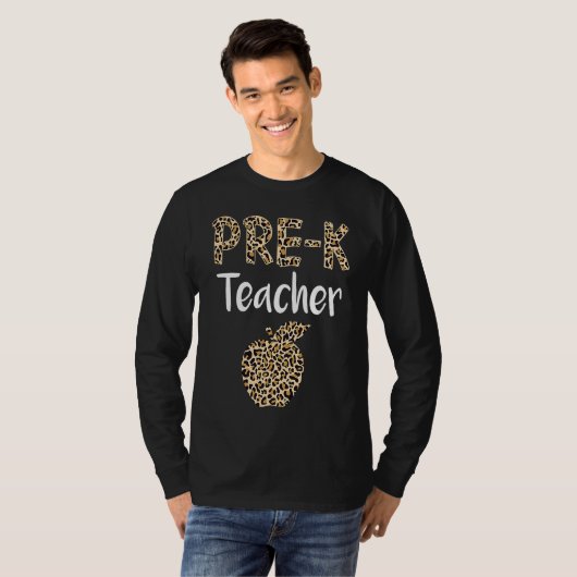 Leopard Preschool Teacher Cute Prek Back to School Tシャツ (正面フル)