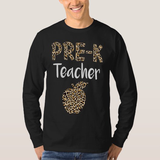 Leopard Preschool Teacher Cute Prek Back to School Tシャツ (正面)