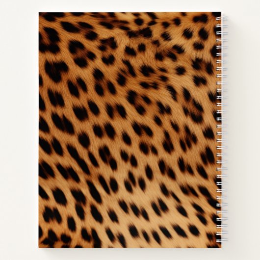 Leopard Printあなたの写真のパーソナライズされた引用文 ノートブック (裏面)