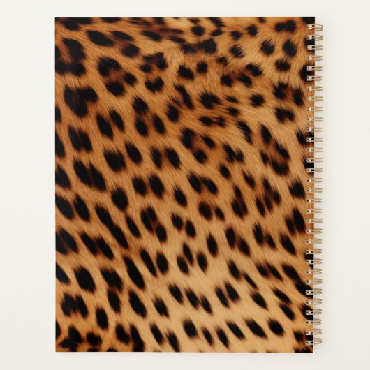 Leopard Printあなたの写真のパーソナライズされた引用文 プランナー手帳 (裏面)