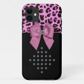 Leopard PrintとDiamonds Case-Mate iPhoneケース (裏面)