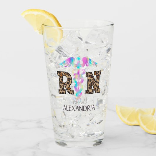 Leopard Printの「RN」 - カラフル Medical Logo タンブラーグラス (アイス正面)