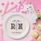 Leopard Printの「RN」 - カラフル Medical Logo ペーパープレート (パーティー)