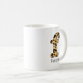 Leopard Printイニシャルf小文字と名前 コーヒーマグカップ (正面右)