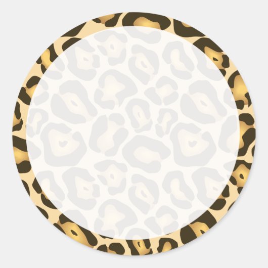 Leopard Printカスタマイズ可能ステッカー ラウンドシール (正面)