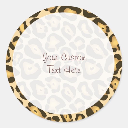 Leopard Printカスタマイズ可能ステッカー ラウンドシール (正面)
