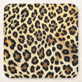 Leopard Printコースター スクエアペーパーコースター