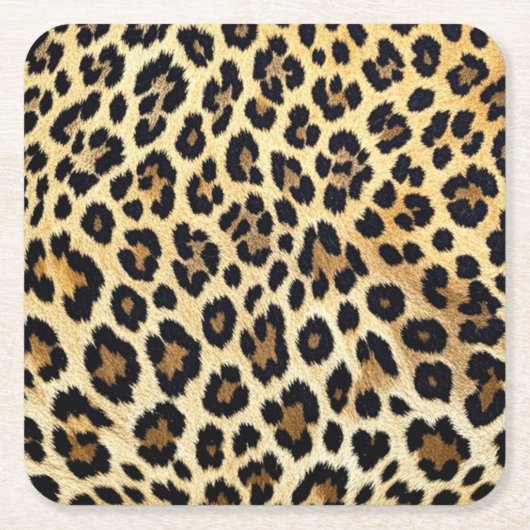 Leopard Printコースター スクエアペーパーコースター (正面)